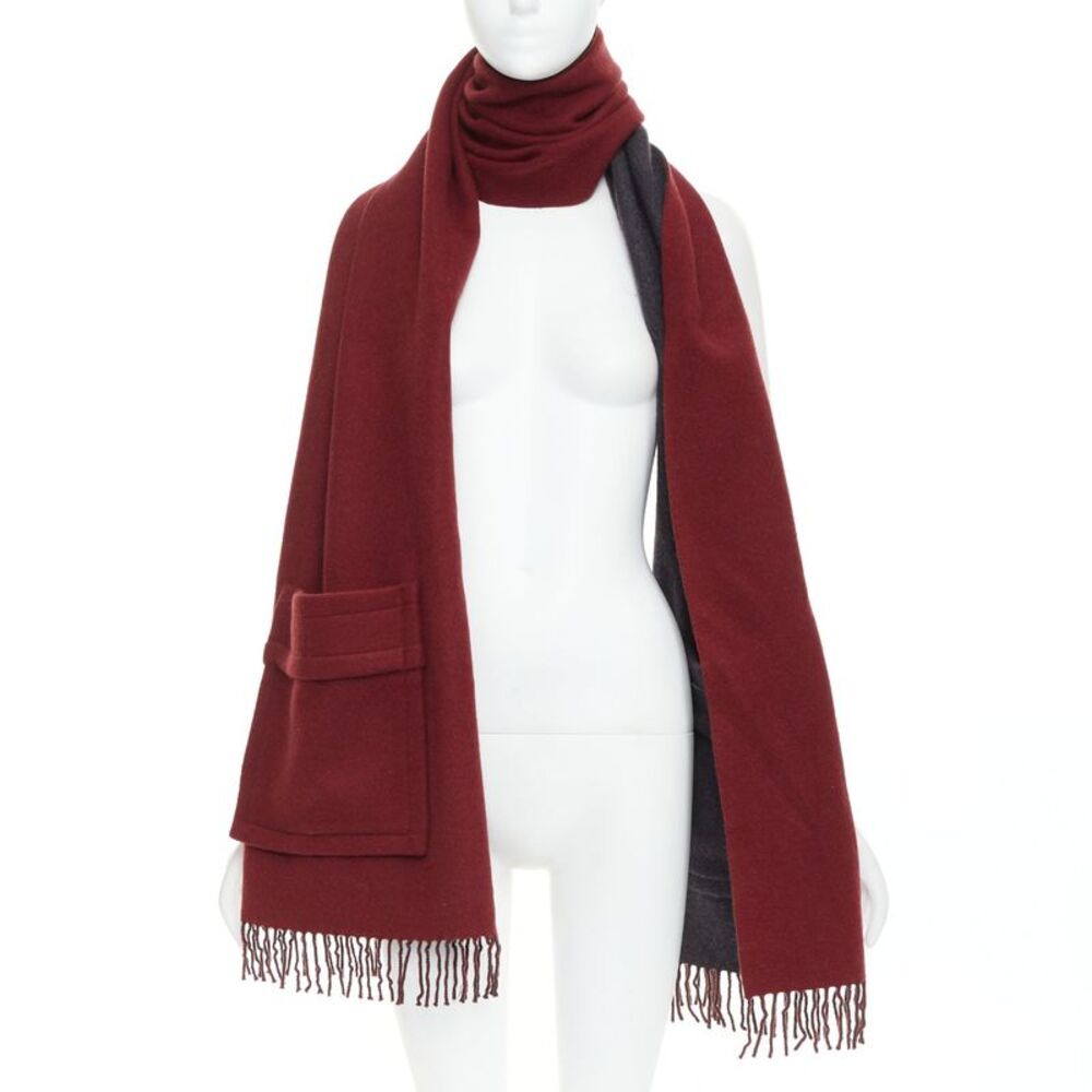 Fendi Cashmere Fringed Long Scarf